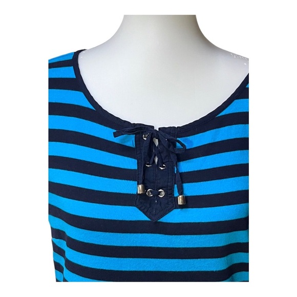 Like New!Talbots Blue and Black Striped Dress - Picture 4 of 5